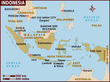 แผนที่ประเทศอินโดนีเซีย